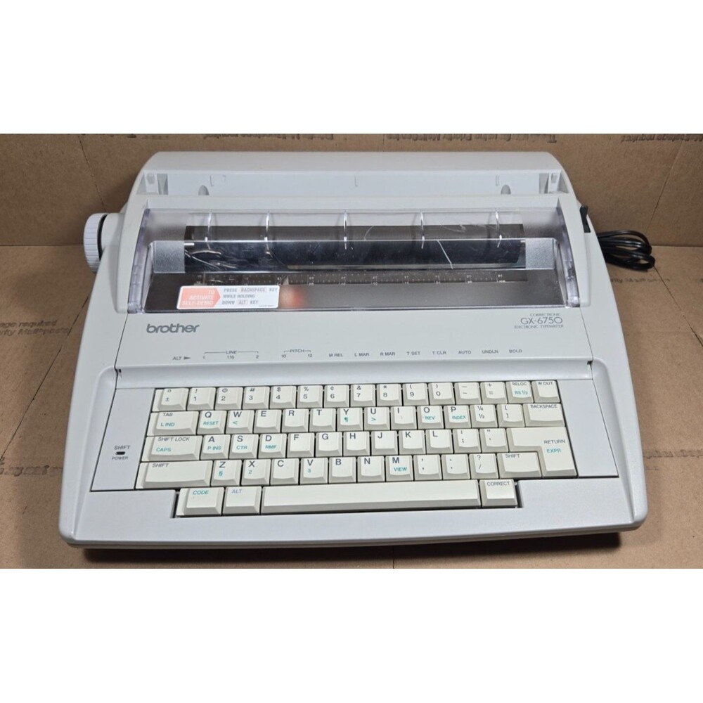 Brother GX-6750 Daisy Wheel Electronic Typewriter Tested Working Need New Ribbon